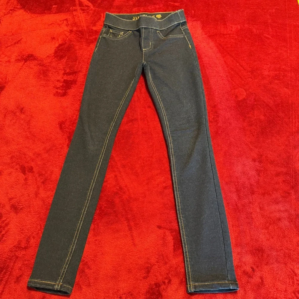 Justice Girls Dark Wash Slim Jeggings Pull On Denim Skinny Jeans Size 10 Slim